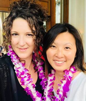 Carla and Yinka Floral Leis