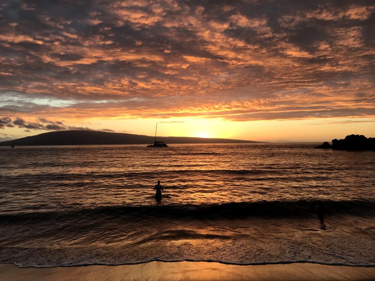 Maui Beach Sunset - Orange